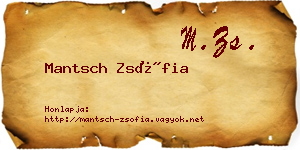 Mantsch Zsófia névjegykártya
